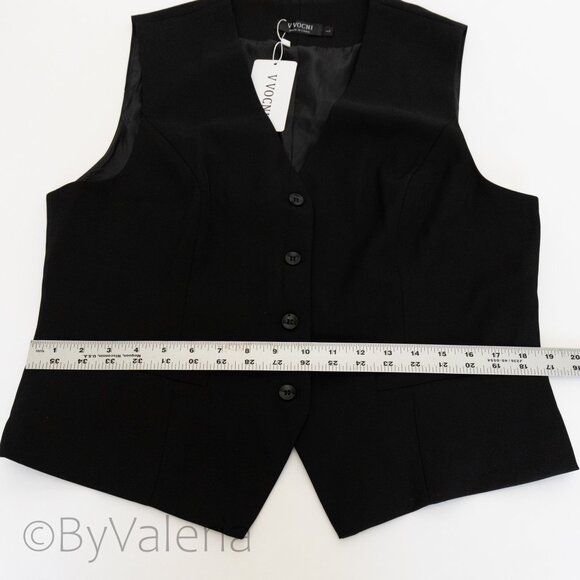 Women's Suit Vest Lined V-Neck, size L black, adjustable back strap - Picture 8 of 10
